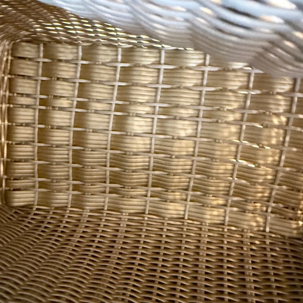 Handmade Guatemalan Woven Straw Tote Bag Wood Handles | Neutral Summer Bag NWOT - Picture 7 of 11